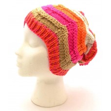 Winter SO Mujer Slouch Beanie Orange Pink Brown White Zigzag Wave Knit 3521 771695243521 eb-65097268